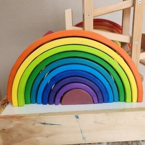 Colorful Wooden Rainbow Stacker Toy